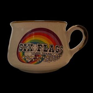 Vintage 80's Six Flags Over Texas Mug